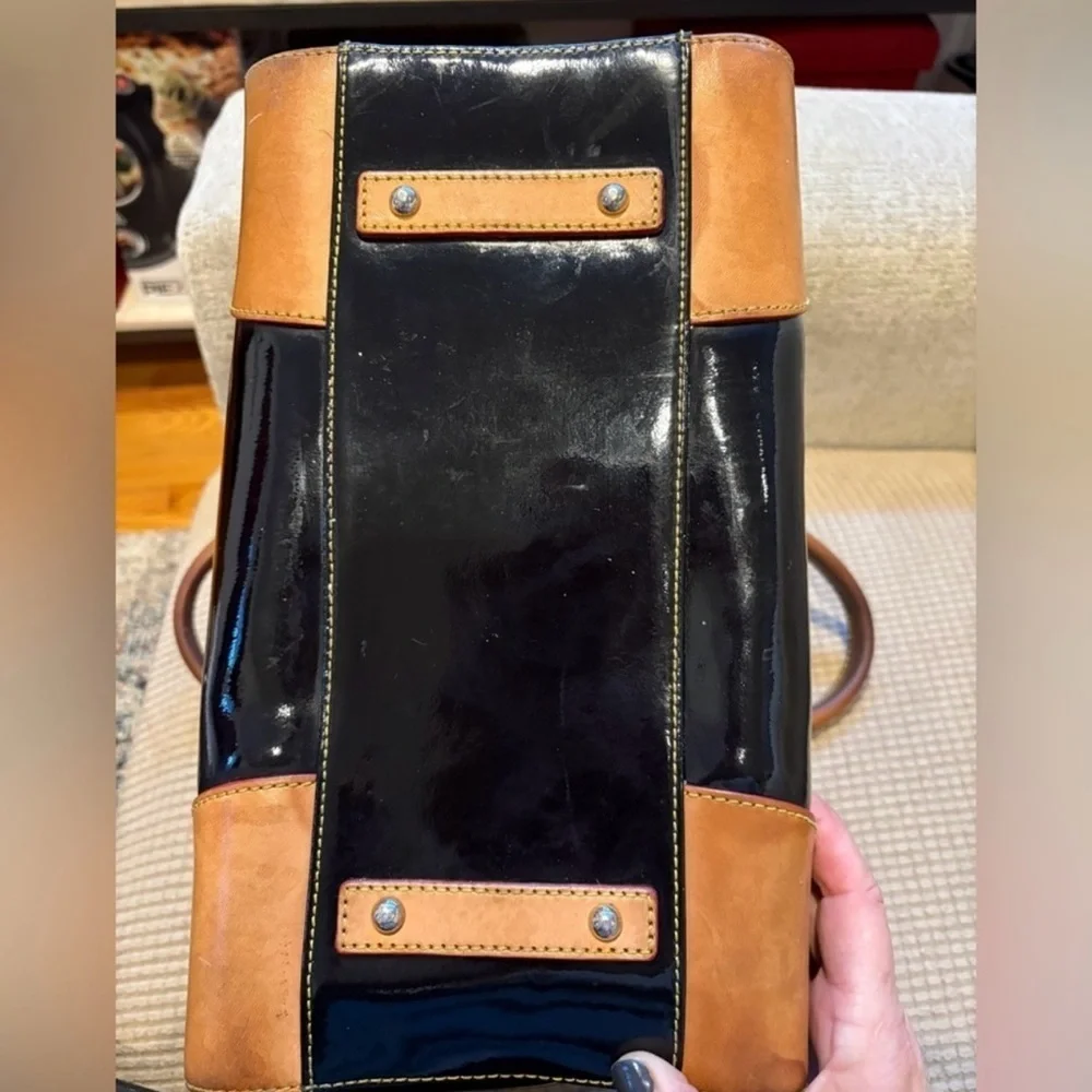 Dooney & Bourke All Leather - Black Patent and Tan
